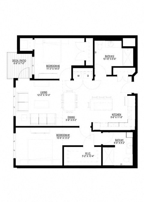 2 Bedroom Floor Plan